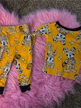 Disney Baby 12M Mickey & Minnie Mummy Halloween 2-Piece Pajama Set